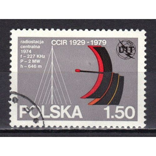 Pologne 1973 : 50è Anniversaire Du Comité Consultatif International Des Radiocommunications - Timbre Oblitéré
