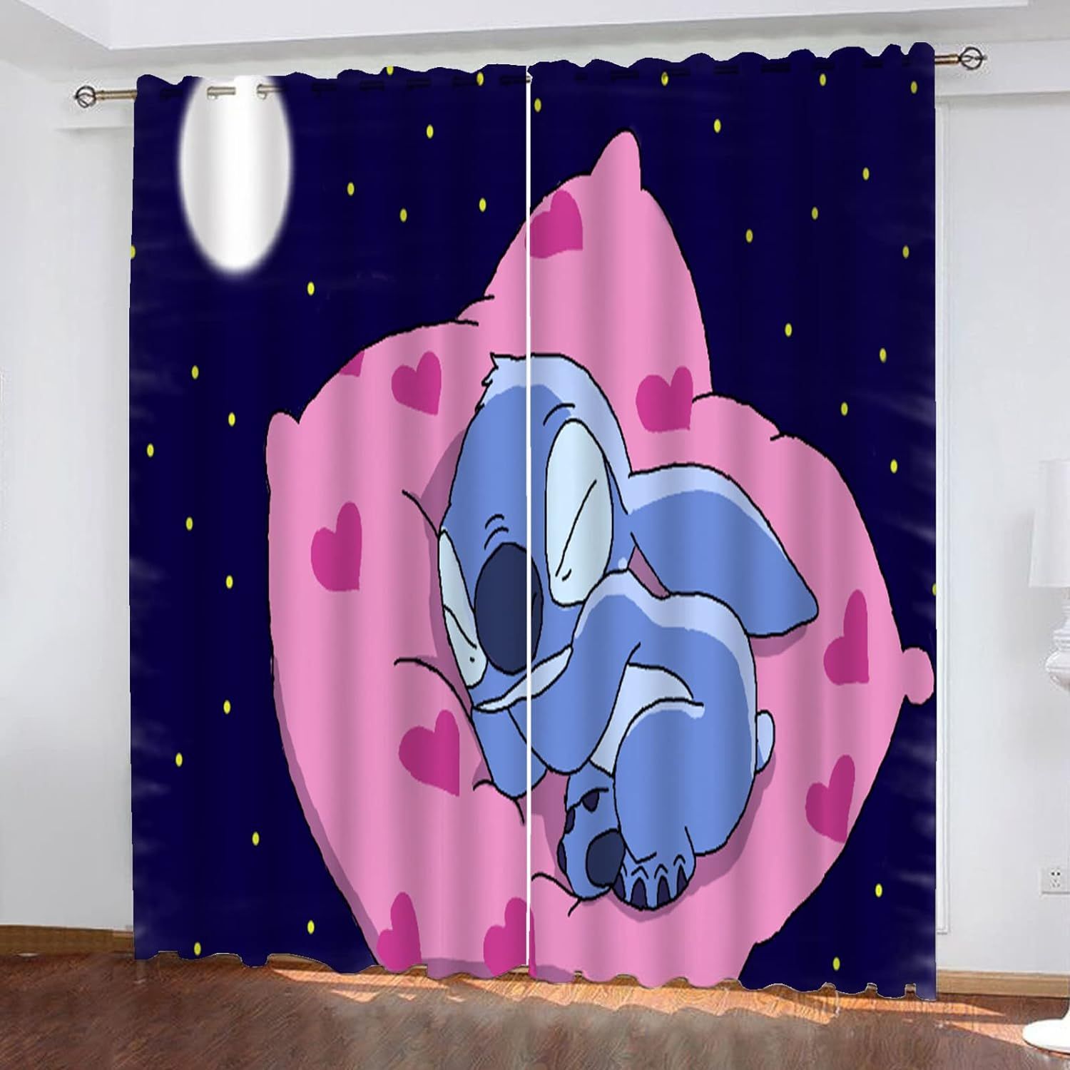 Lilo & Stitch Lot De Rideaux Occultants, ¿¿ ?Illets Pour Chambre ¿¿ Coucher ( X Cm, X X Cm, )