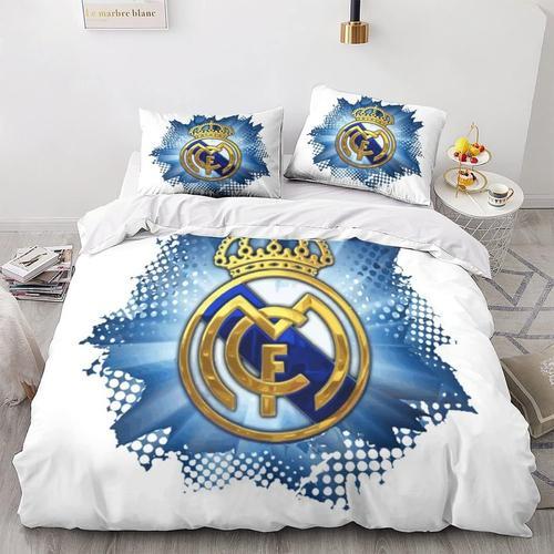 Real Madrid Housse De Couettes Parure De Lit Parure Housse De Couette D Chambre D¿¿Cor Pcs Housses De Couette King£¿Xcm£©