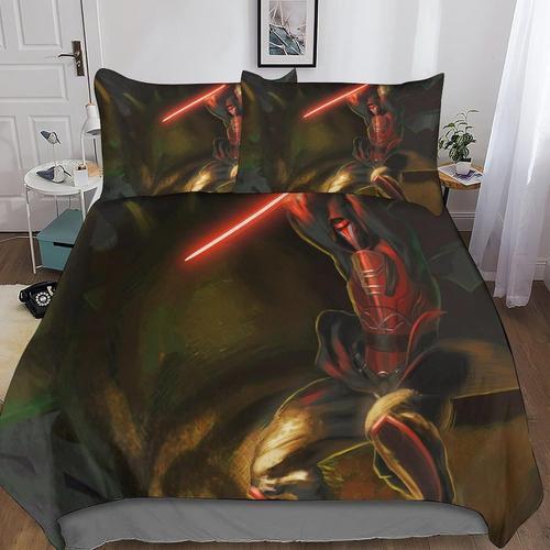 D Star Wars Housse De Couette Parure De Lit Moto En Microfibre Avec Taies D'oreiller,Avec Fermeture ¿¿Clair,The Mandalorian Ousse De Couette Pou