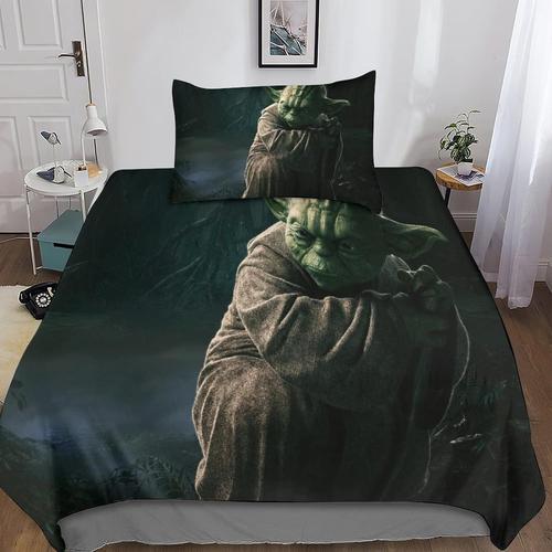 D Star Wars Housse De Couette Parure De Lit Moto En Microfibre Avec Taies D'oreiller,Avec Fermeture ¿¿Clair,The Mandalorian Ousse De Couette Pou