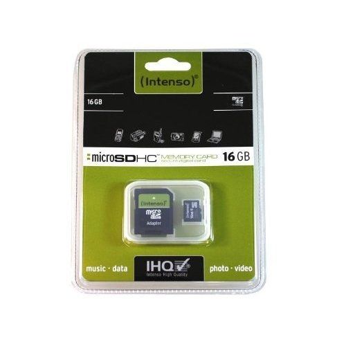 MICROSDHC 16GB INTENSO + ADAPTATEUR CL4 SOUS BLISTER