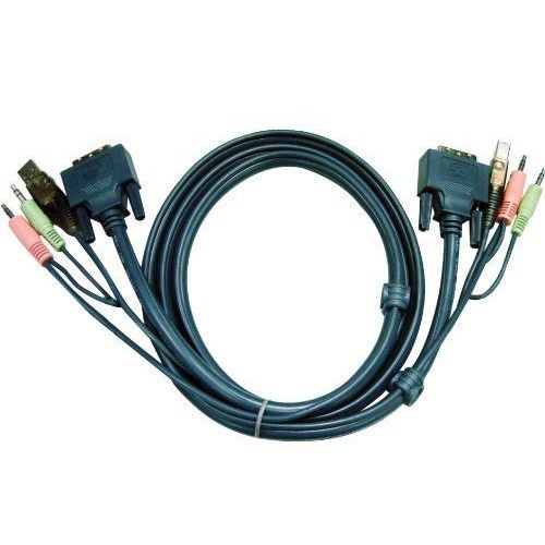 ATEN 2L-7D05U - Câble vidéo / USB / audio - USB, mini-phone stereo 3.5 mm, DVI-D (M) pour mini-phone stereo 3.5 mm, USB type B, DVI-D (M) - 5 m
