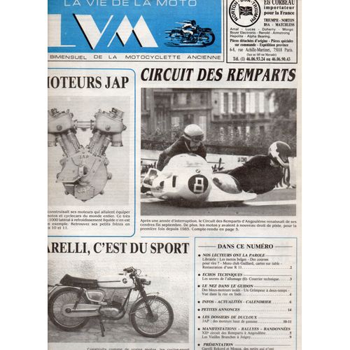La Vie De La Moto N°90/18. 15 Octobre 1990. Lvm Le Bimensuel De La Motocyclette Ancienne: (Moteurs Jap. Circuit Des Remparts. Garelli C'est Du Sport)