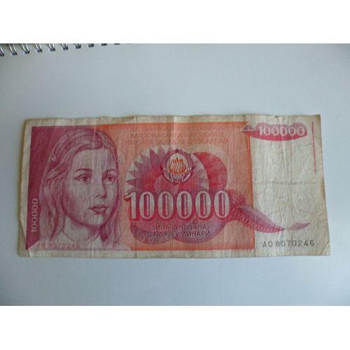 Yougoslavie 100 000 Dinara 1989