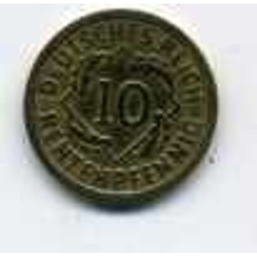 Allemagne ( Deutsches Reich) = Pièce De 10 Rentenpfennig, Année 1924, Lettre A, En Bronze Alu, Épi De Blés.