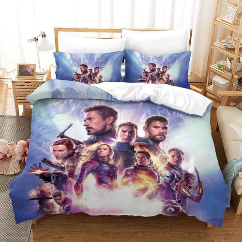 Parure De Lit Pi¿¿Ces Pour Avengers Impression D Housse De Couette En Microfibre Hypoallergique Avec Fermeture ¿¿Clair Double£¿Xcm£©