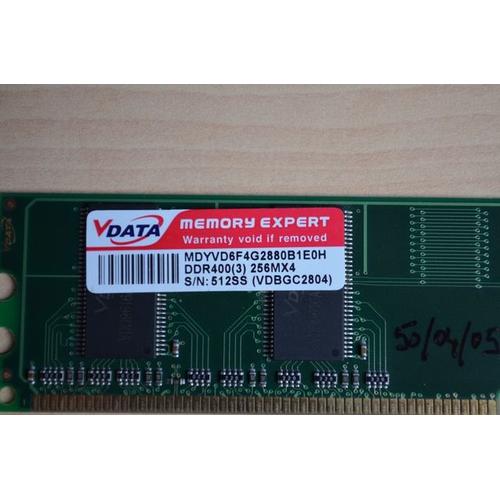 VData - Mémoire - 256 Mo - DDR - PC3200 - DIMM 184 broches