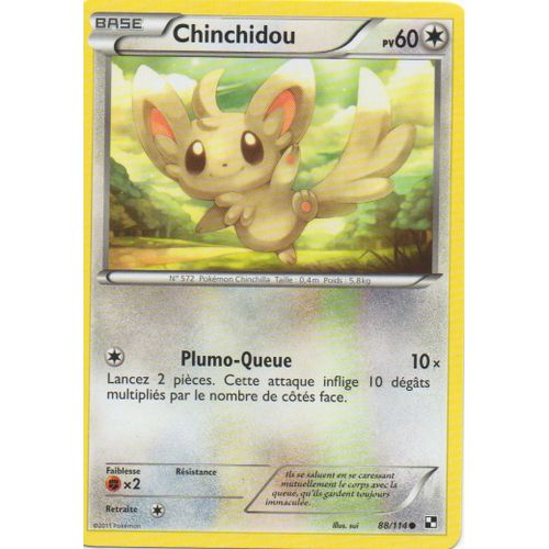 Chinchidou  88/114 Pokemon Noir Et Blanc