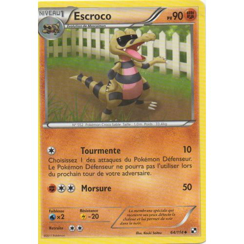 Escroco  64/114 Pokemon Noir Et Blanc