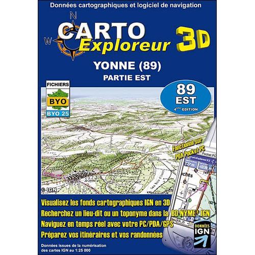 Lot De Deux Cdrom Bayo Carto Exploreur 3d Yonne Est + Ouest Edition Bayo