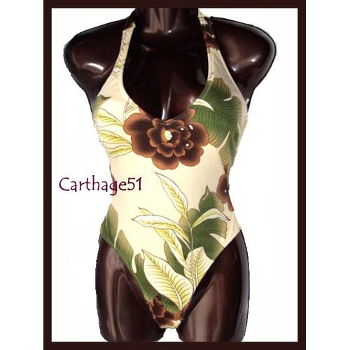 Maillot De Bain Une Pièce Monokini Tailles M (38) L (40) Xl (42) Xxl (44)  Noir Beige Rose Vert..