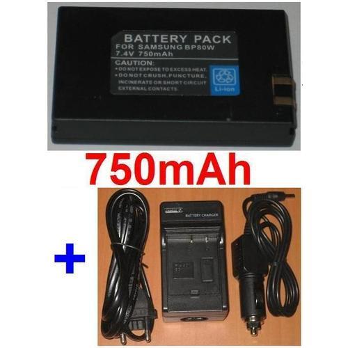 Chargeur + Batterie Pour SAMSUNG Akku IA-BP80W BP80W BP-80W, SC-D385 SC-DX103 VP-DX100i VP-DX105i **