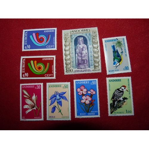 Andorre Français, 1973, Année Complète (8 Timbres), N°226 À 233, Neuf**
