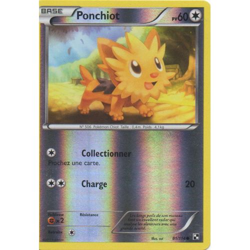 Ponchiot 81/114 Pokemon Noir Et Blanc