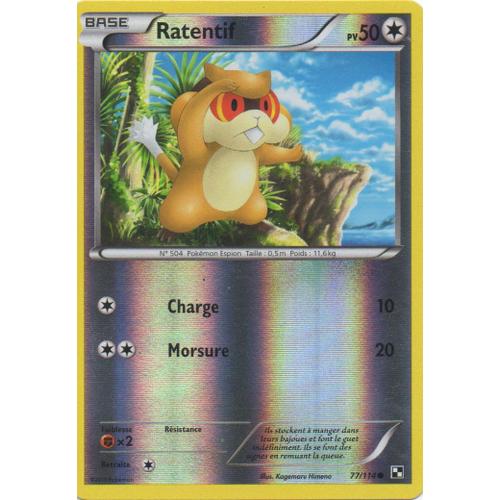 Ratentif 77/114 Pokemon Noir Et Blanc