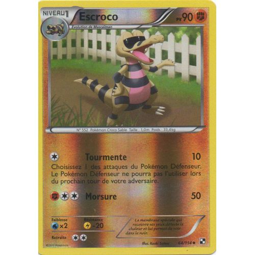 Escroco  64/114 Pokemon Noir Et Blanc