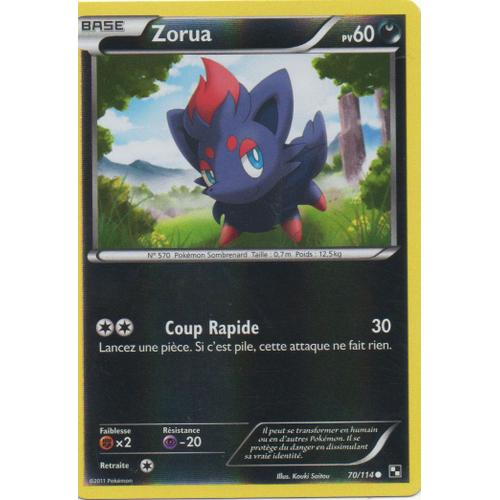 Zorua  70/114 Pokemon Noir Et Blanc