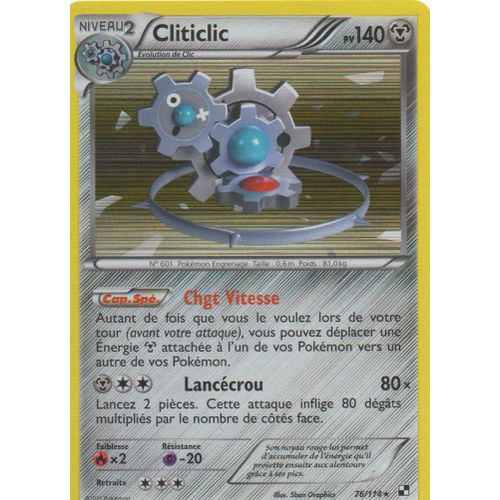 Cliticlic 76/114 Pokemon Noir Et Blanc