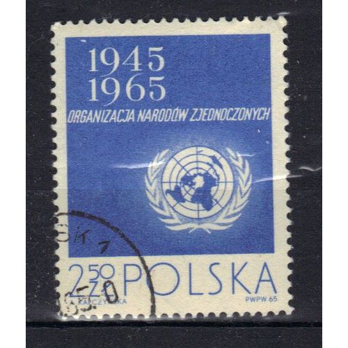 Pologne 1965 : 20è Anniversaire Des Nations Unies - Timbre Oblitéré