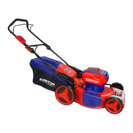 Tondeuse À Batterie Emtop 40v Brushless Avec 1 Chargeur Double Port + 2 Batteries Lithium-ion 5.0ah, Sac 60l, Diamètre De Coupe 46 Cm