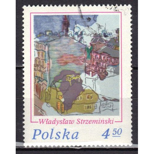 Pologne 1975 : "Lodz 75" : 12è Exposition Philatélique De Pologne Et 25è Anniversaire De L'association Polonaise De Philatélie : Tableau "Aspect De Lodz" - Timbre Oblitéré