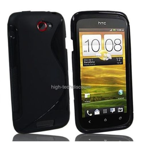 Housse Etui Coque Silicone Gel Noir Pour Htc One S + Film Écran