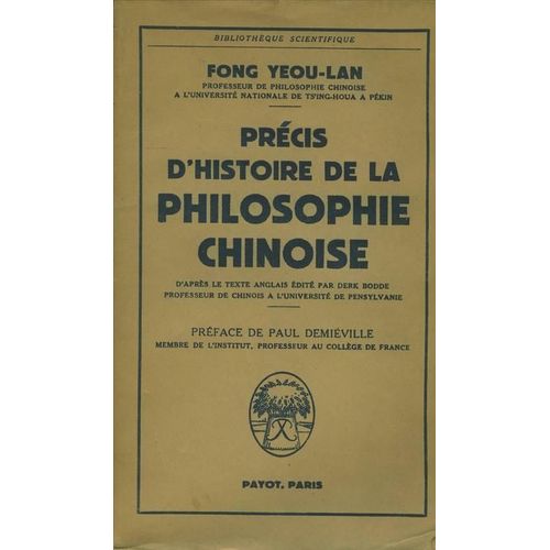 Précis D'histoire De La Philosophie Chinoise