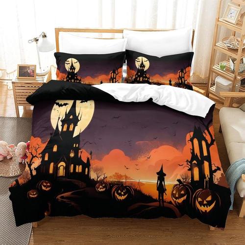 Halloween D Parure De Lit Housse De Couette Ensemble Cadeau \U Funny Festival Housse De Couette Literie + Taies D'oreiller Housse De Couette En Polycoton De Haute Qualit¿¿ Queen