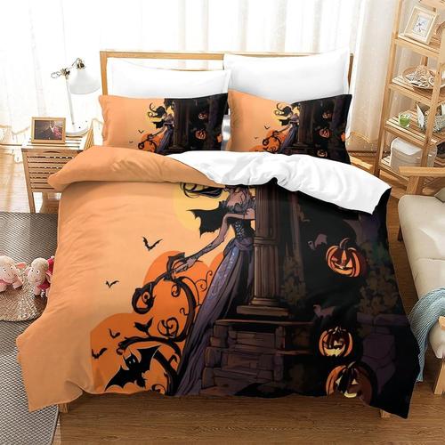 Halloween D Parure De Lit Housse De Couette Ensemble Cadeau \U Funny Festival Housse De Couette Literie + Taies D'oreiller Housse De Couette En Polycoton De Haute Qualit¿¿ Queen