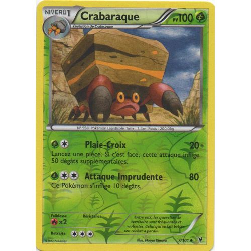 Crabaraque 7/101 Pokemon Noir Et Blanc