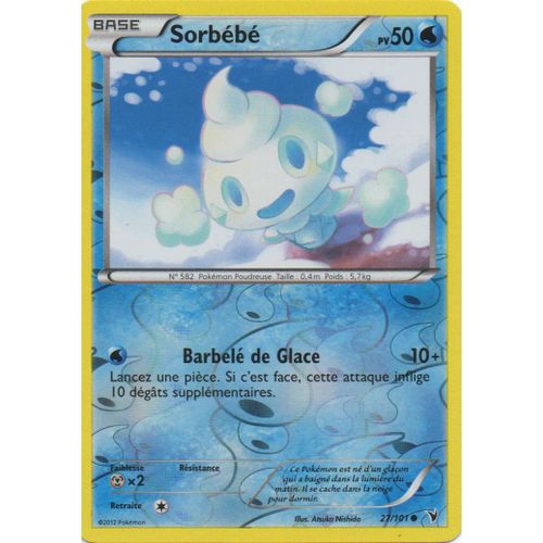 Sorbebe 27/101 Pokemon Noir Et Blanc
