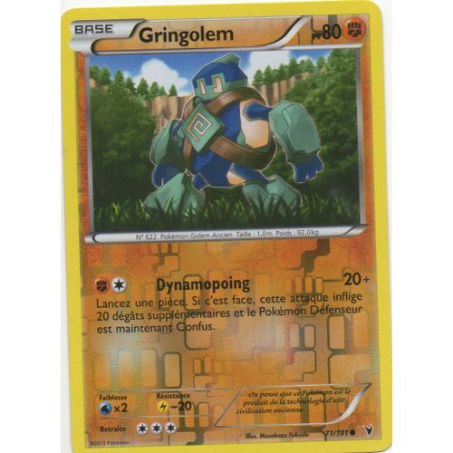 Gringolem 71/101 Pokemon Noir Et Blanc