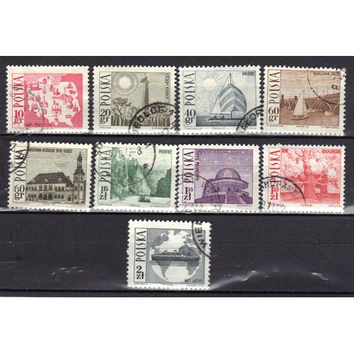 Pologne 1966 : Tourisme - Série Entière De 9 Timbres Oblitérés
