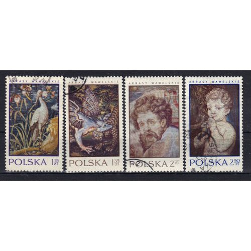 Pologne 1970 : Tapisserie Du Château De Wawel - Série De 4 Timbres Oblitérés
