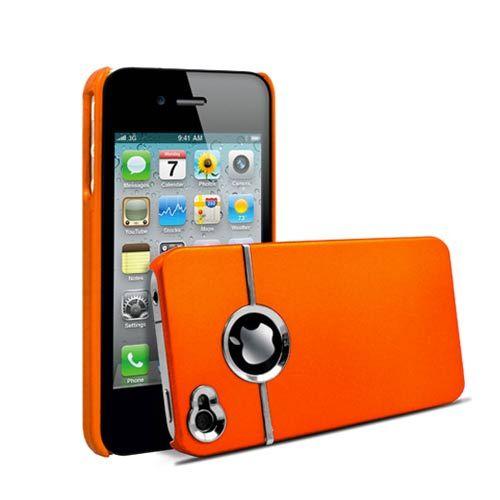 Coque Rigide Nzup Chrome Orange Pour Iphone 4 / 4s