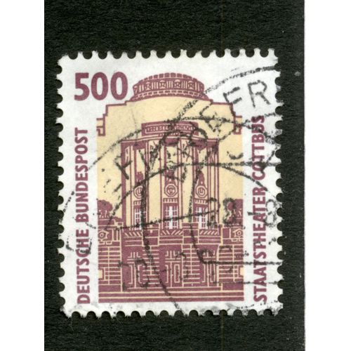 Timbre Oblitéré Deutsche Bundespost, Staatstheater Cottbus, 500