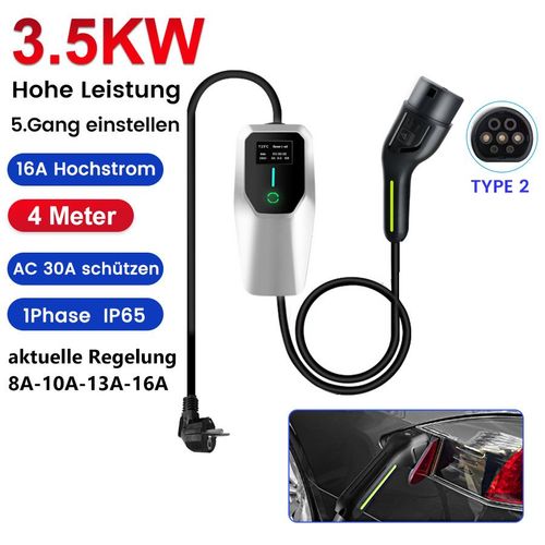 Junsun Chargeur Ev Câble De Charge Cee 3.5kw 16a Type2 4m Mobile Wallbox Elektroauto Charger