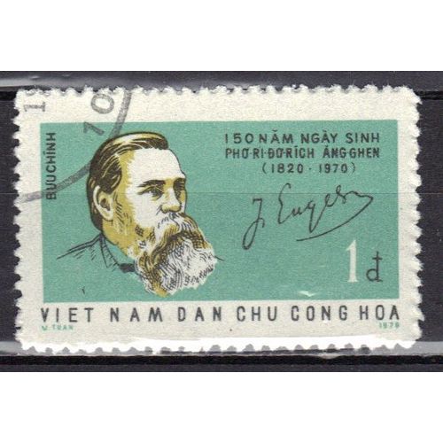 Vietnam 1970 : 150è Anniversaire De La Naissance Defriedrich Engels - Timbre Oblitéré