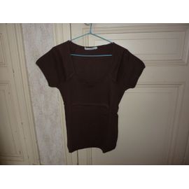 T-Shirt Marron Manches Courtes 3 Suisses Taille 38/40