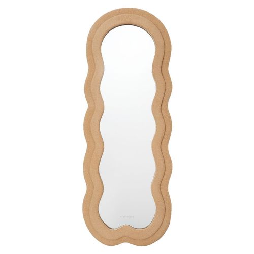 Flamingueo Grand Miroir Mural - Miroir Vague, Miroir Asymétrique Teddy, Decoration Chambre, Miroir sur Pied, Decoration Maison, Miroir Ondulé
