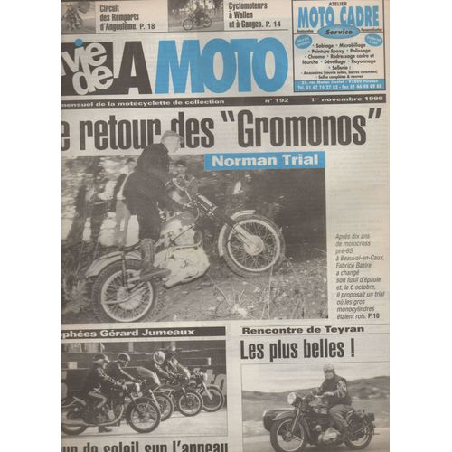 La Vie De La Moto N°192. 1er Novembre 1996. Lvm Le Bimensuel De La Motocyclette De Collection: (Le Retour Des Grosmonos Norman Trial. Trophées Gérard Jumeaux Coup De Soleil Sur L'anneau....