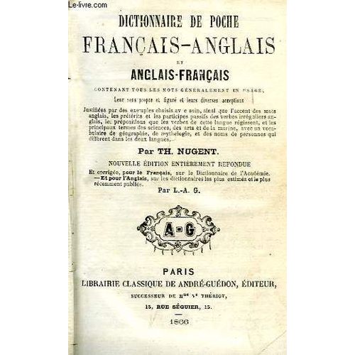 Dictionnaire De Poche Francais-Anglais, Et Anglais-Francais
