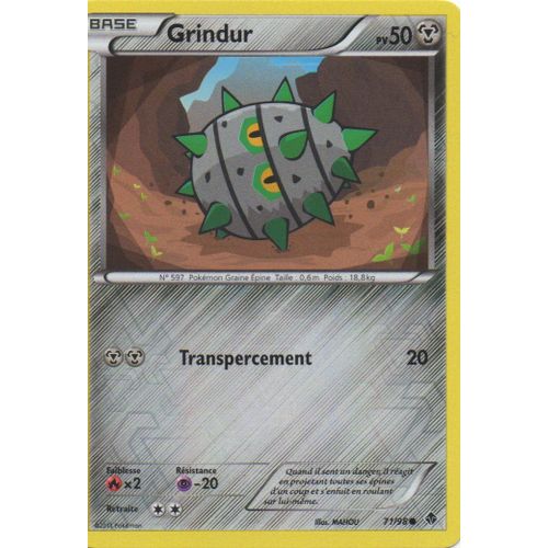 Grindur 71/98  Pokemon Noir Et Blanc
