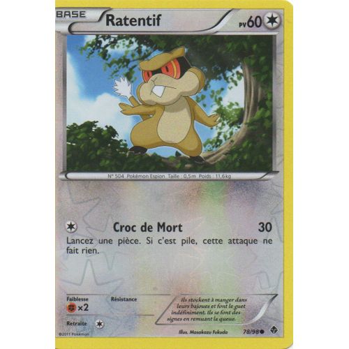 Ratentif 78/98 Pokemon Noir Et Blanc