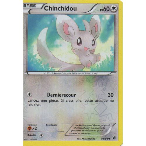 Chinchidou  84/98 Pokemon Noir Et Blanc