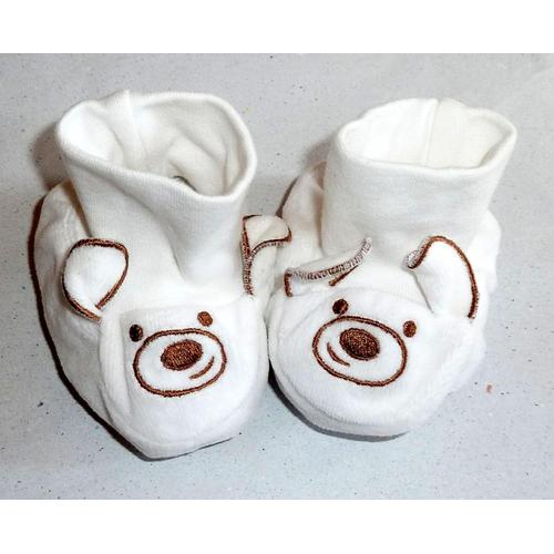 Chaussons Blancs Oursons Vertbaudet Naissance Et Plus