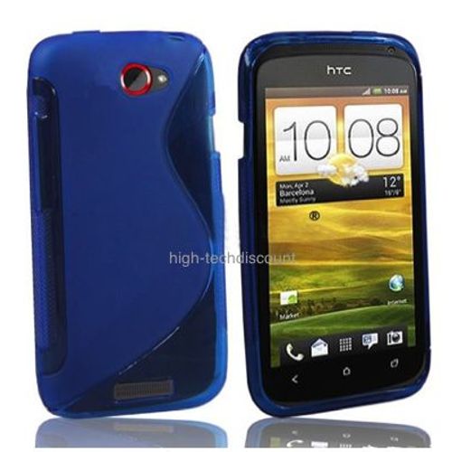 Housse Etui Coque Silicone Gel Bleu Pour Htc One S   Film Ecran