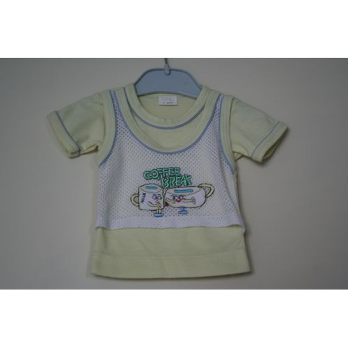 T-Shirt Faux Débardeur En Filet 6 Mois