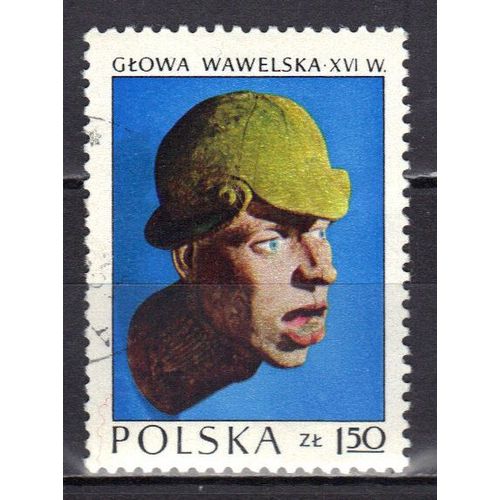 Pologne 1973 : Tête De Wawel, Sculptée Dans Le Bois, 16è Siècle - Timbre Oblitéré